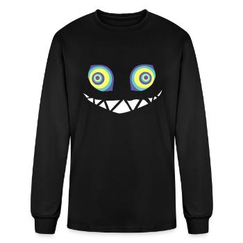 Creepy Hypnotic Face Design - Men's Long Sleeve T-Shirt - black - Front