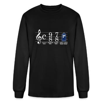 music doctor who in phone box - Men's Long Sleeve T-Shirt - black - Front