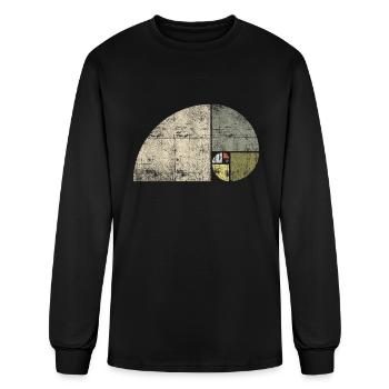 Distressed Fibonacci Spiral - Men's Long Sleeve T-Shirt - black - Front