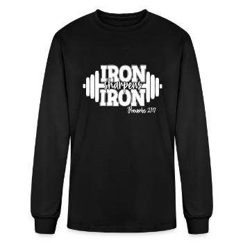 Iron Sharpens Iron, Scripture Verse, Bible Verse - Men's Long Sleeve T-Shirt - black - Front