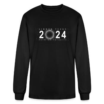 Solar Eclipse Linden Texas April 8 2024 - Men's Long Sleeve T-Shirt - black - Front