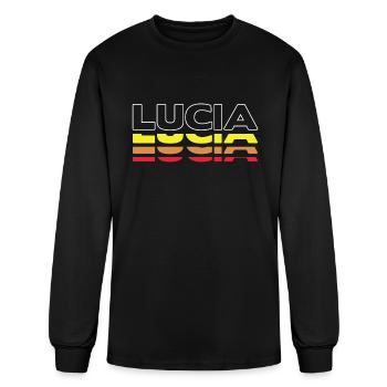 Lucia First Name Funny Vintage Sunset Lucia - Men's Long Sleeve T-Shirt - black - Front