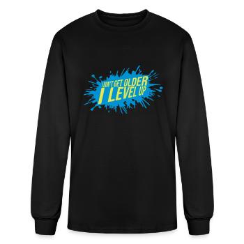 get older level up - Men's Long Sleeve T-Shirt - black - Front