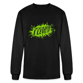 get older level up - Men's Long Sleeve T-Shirt - black - Front