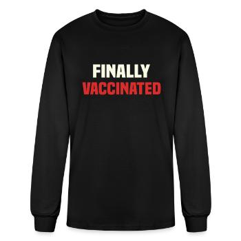 Finally Vaccinated Funny - Men's Long Sleeve T-Shirt - black - Front
