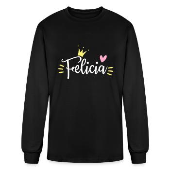 Felicia Name Crown - Men's Long Sleeve T-Shirt - black - Front