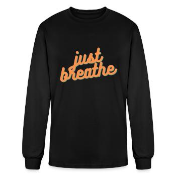 Just breathe - Men's Long Sleeve T-Shirt - black - Front