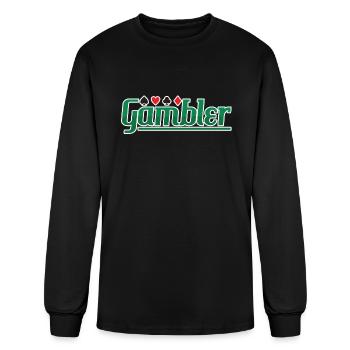 Gambler gambling casino las Vegas slotmachine - Men's Long Sleeve T-Shirt - black - Front