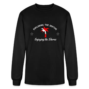 Exploring The Depths Enjoying The Shores - Men's Long Sleeve T-Shirt - black - Front