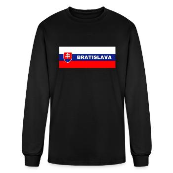 Bratislava City in Slovakia Flag - Men's Long Sleeve T-Shirt - black - Front