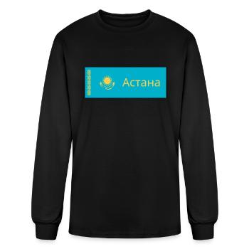 Astana City in Kazakhstan Flag - Men's Long Sleeve T-Shirt - black - Front