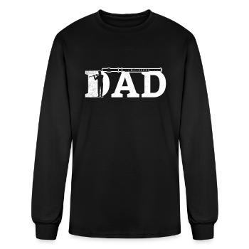 Flute musicians DAD artsy style of art - Men's Long Sleeve T-Shirt - black - Front