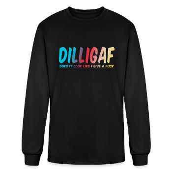 DILLIGAF does it look like I give a fuck acronym - Men's Long Sleeve T-Shirt - black - Front