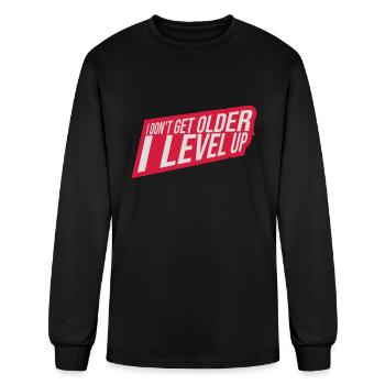 get older level up - Men's Long Sleeve T-Shirt - black - Front
