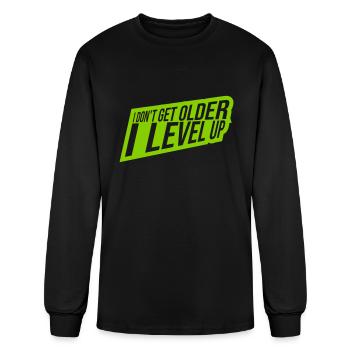 get older level up - Men's Long Sleeve T-Shirt - black - Front