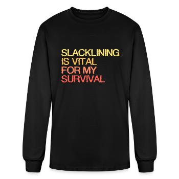 Slacklining Is Vital For My Survival - Men's Long Sleeve T-Shirt - black - Front