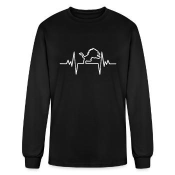 Lion Heartbeat Football - Men's Long Sleeve T-Shirt - black - Front