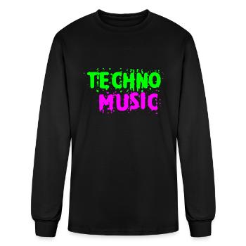Techno music - Men's Long Sleeve T-Shirt - black - Front