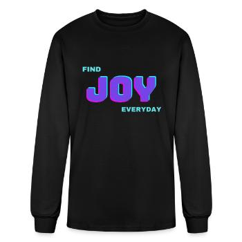 Joy typography - Men's Long Sleeve T-Shirt - black - Front