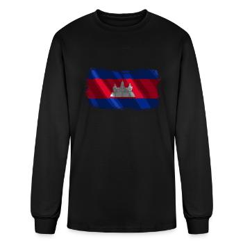Cambodia Cambodian National Flag - Men's Long Sleeve T-Shirt - black - Front