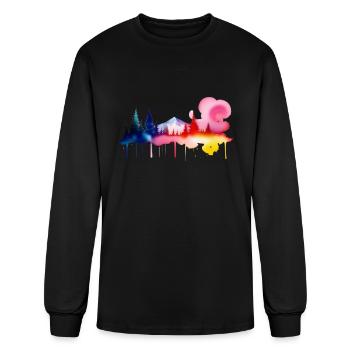 Color splash: mountain - Men's Long Sleeve T-Shirt - black - Front
