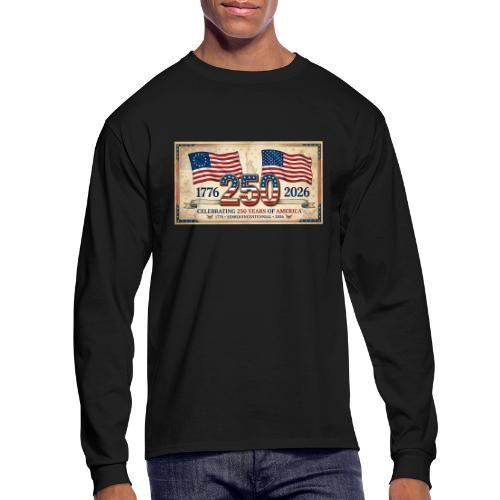 USA 250th Anniversary Flags Emblem - Men's Long Sleeve T-Shirt