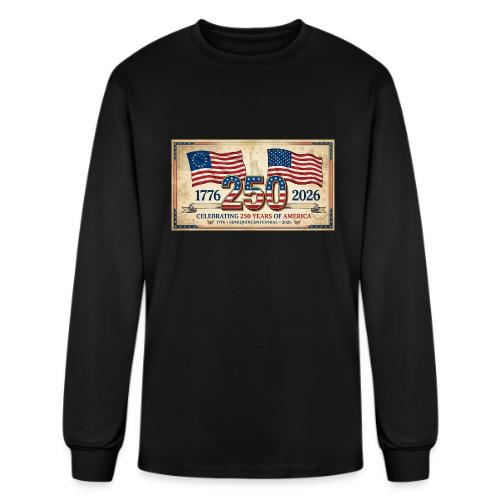 USA 250th Anniversary Flags Emblem - Men's Long Sleeve T-Shirt