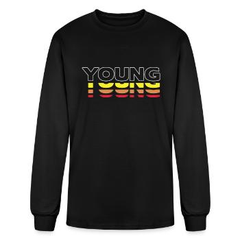 Young First Name Funny Vintage Sunset Young - Men's Long Sleeve T-Shirt - black - Front