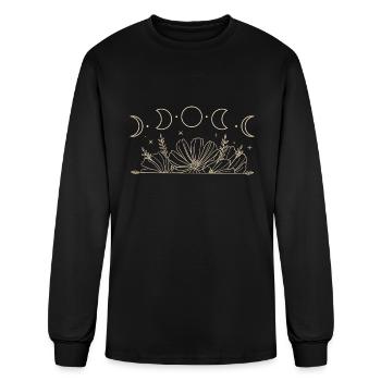 Cottagecore Aesthetic Floral Moon Phase - Men's Long Sleeve T-Shirt - black - Front