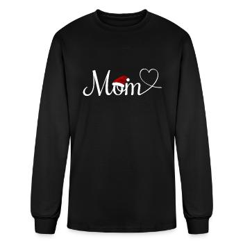 I Love Mom Cute Mom Christmas - Men's Long Sleeve T-Shirt - black - Front