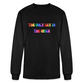 the only gay in the office - Men's Long Sleeve T-Shirt - black - Front