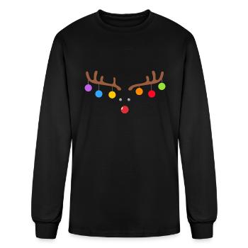 Reindeer Christmas ornament - Men's Long Sleeve T-Shirt - black - Front