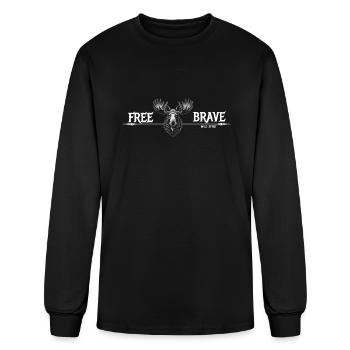 Free & Brave - Wild Spirit - Moose - Men's Long Sleeve T-Shirt - black - Front
