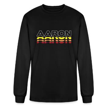 Aaron First Name Funny Vintage Sunset Aaron - Men's Long Sleeve T-Shirt - black - Front
