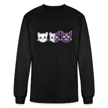 Three Phase Moon Cats - Men's Long Sleeve T-Shirt - black - Front