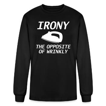 Irony The Opposite Of Wrinkly - Men's Long Sleeve T-Shirt - black - Front