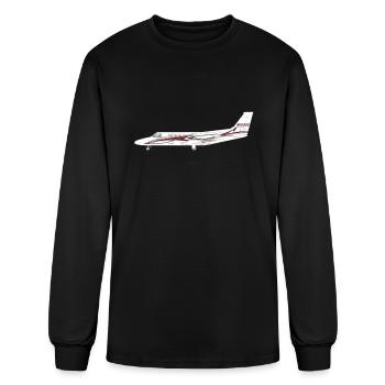 Private Jet Tee Burst - Men's Long Sleeve T-Shirt - black - Front
