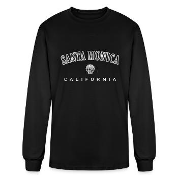 Santa Monica California Ferris Wheel Palm Trees - Men's Long Sleeve T-Shirt - black - Front