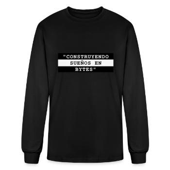 "Building Dreams In Bytes" - Men's Long Sleeve T-Shirt - black - Front