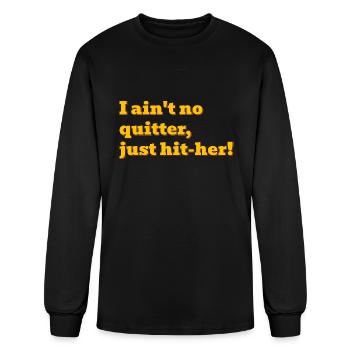 Hit Her Tennis Quote - Men's Long Sleeve T-Shirt - black - Front