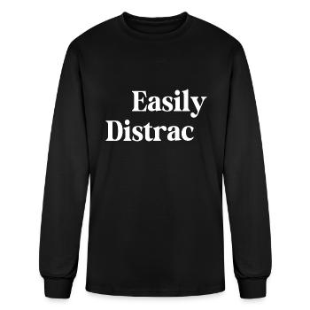 Easily Distracted - Men's Long Sleeve T-Shirt - black - Front