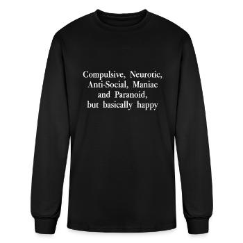 Compulsive Neurotic Anti-Social Maniac And Paranoi - Men's Long Sleeve T-Shirt - black - Front