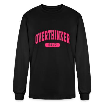 Overthinker 24/7 Funny Mental Loop Design - Men's Long Sleeve T-Shirt - black - Front