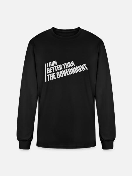run better than government - Men's Long Sleeve T-Shirt - black
