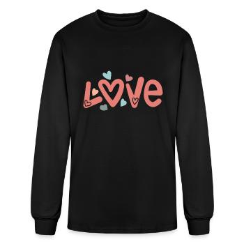 Love And Hearts - Men's Long Sleeve T-Shirt - black - Front
