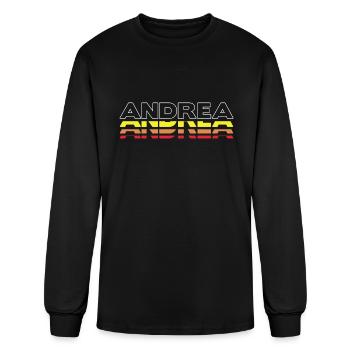 Andrea First Name Funny Vintage Sunset Andrea - Men's Long Sleeve T-Shirt - black - Front