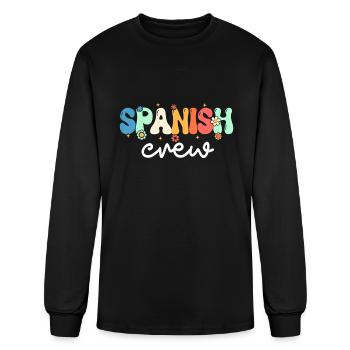 Spanish Teacher Spanish Crew Back To School - Men's Long Sleeve T-Shirt - black - Front