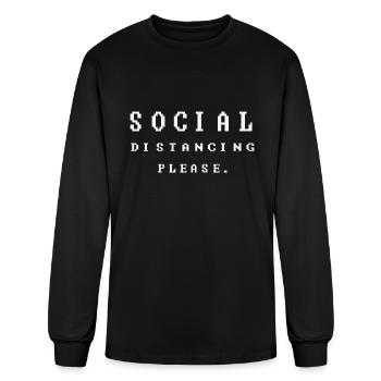 Social Distancing Please - Men's Long Sleeve T-Shirt - black - Front