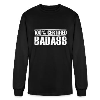 100 Percent Certified Badass - Men's Long Sleeve T-Shirt - black - Front