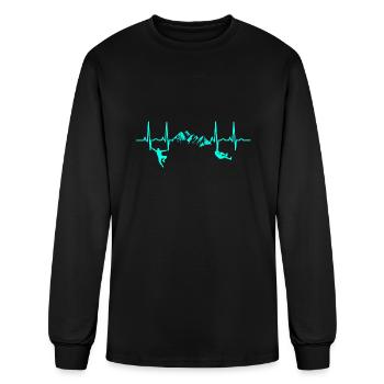 climbing heartbeat - Men's Long Sleeve T-Shirt - black - Front